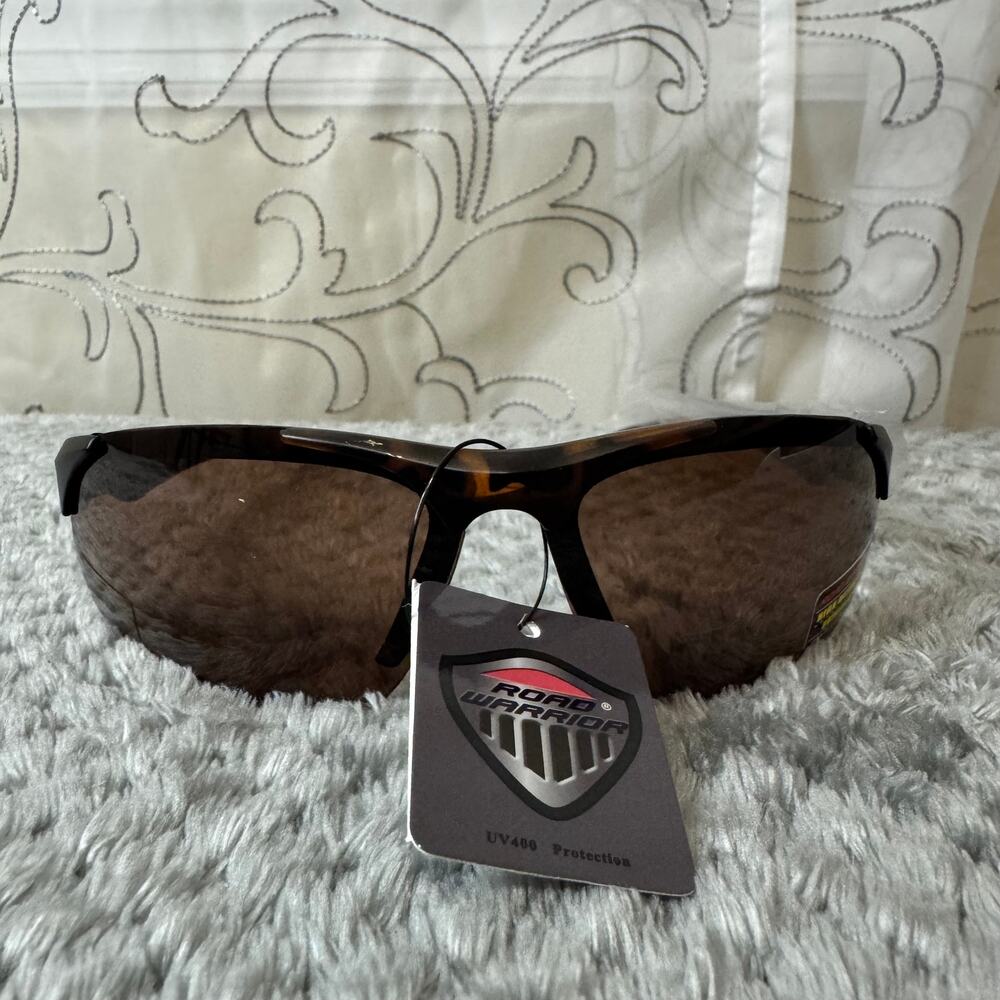 NWT Road Warrior Men Sunglass UV 400 High-Definition Brown Black Summer Beach - Picture 2 of 6